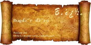 Bugár Örs névjegykártya